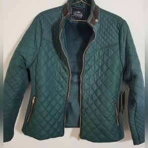 Royalty For Me Hunter Green Quilted Women's Jacket Size Large